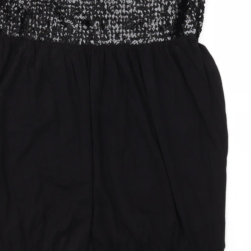 Inspire Womens Black Houndstooth  Basic T-Shirt Size 24