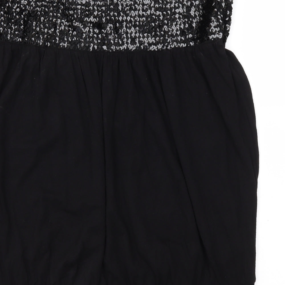 Inspire Womens Black Houndstooth  Basic T-Shirt Size 24