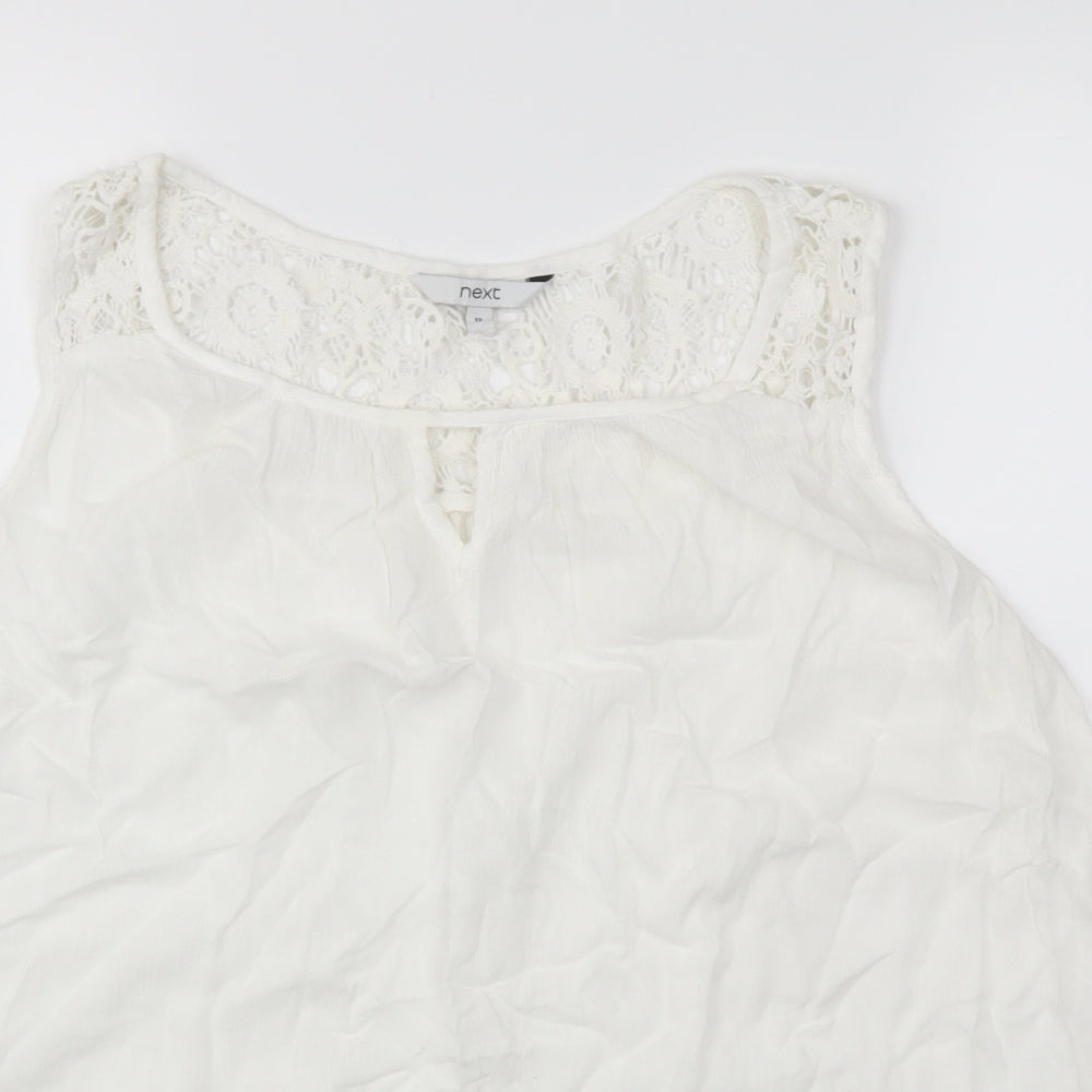 next  Womens White Floral  Basic T-Shirt Size 12