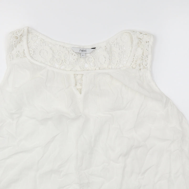 next  Womens White Floral  Basic T-Shirt Size 12