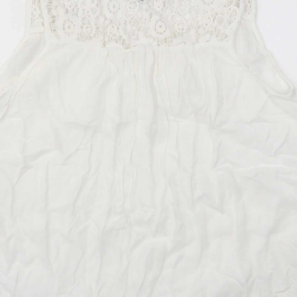 next  Womens White Floral  Basic T-Shirt Size 12