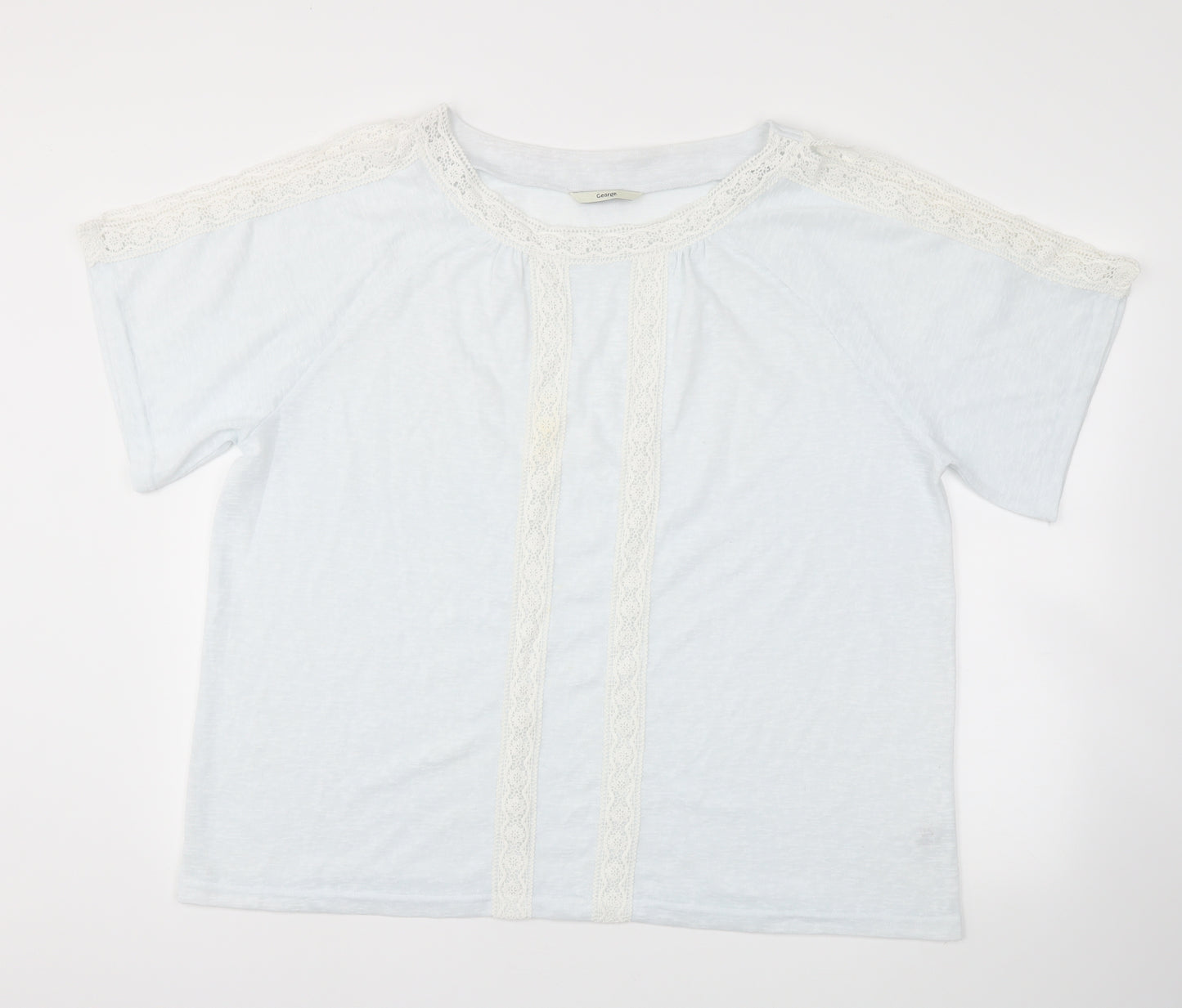 George Womens Blue Floral  Basic T-Shirt Size 22