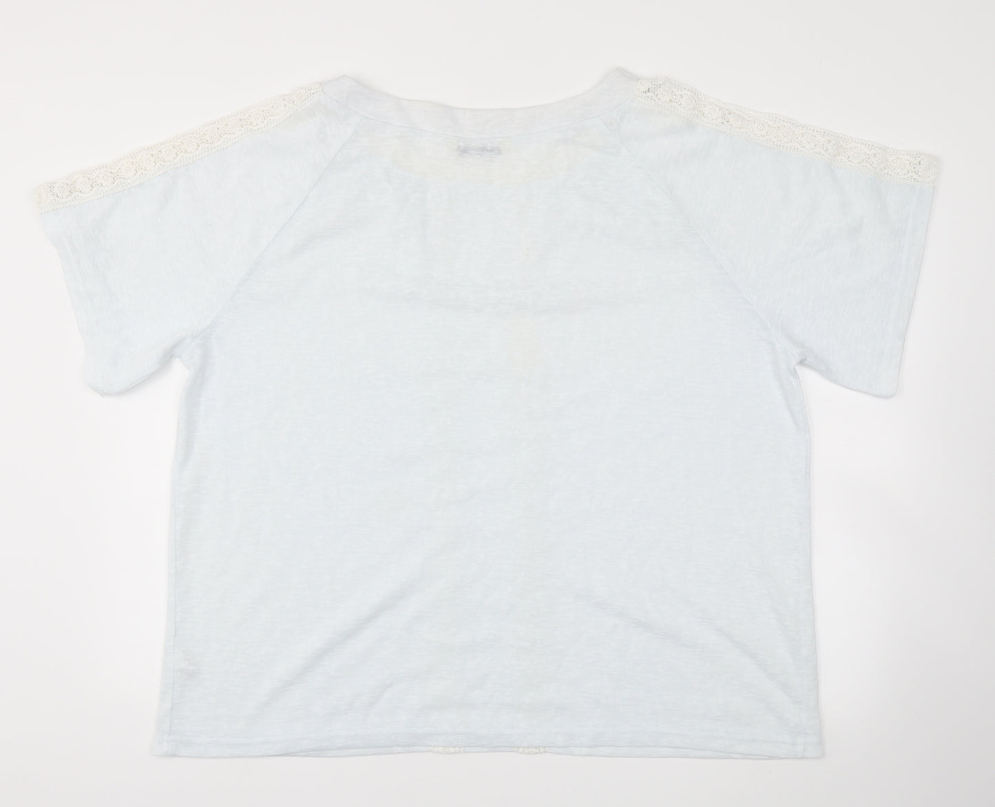 George Womens Blue Floral  Basic T-Shirt Size 22