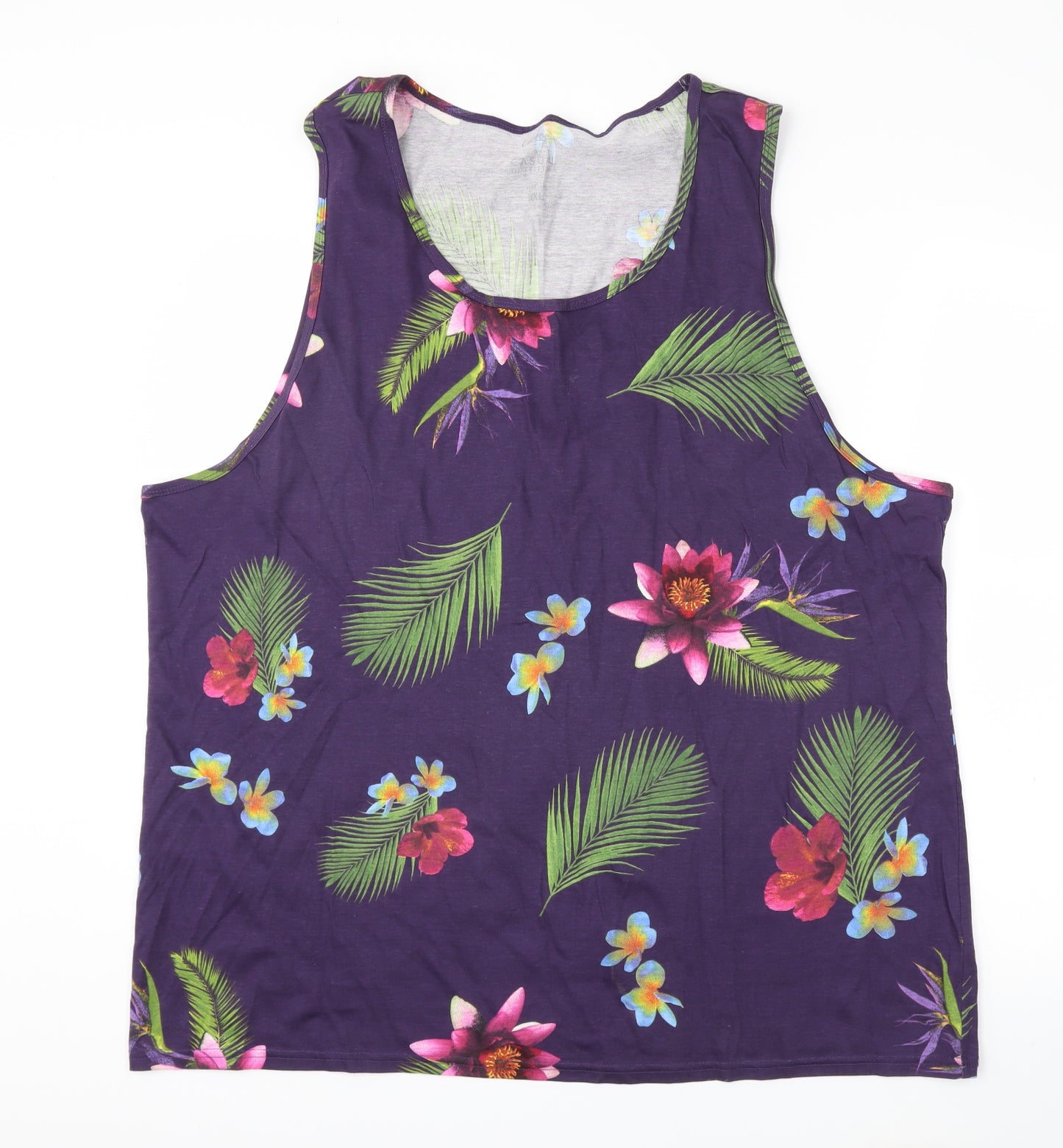 George Womens Purple Floral  Basic T-Shirt Size 2XL