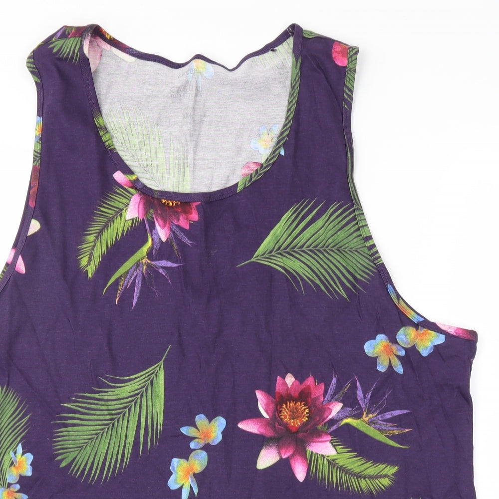 George Womens Purple Floral  Basic T-Shirt Size 2XL