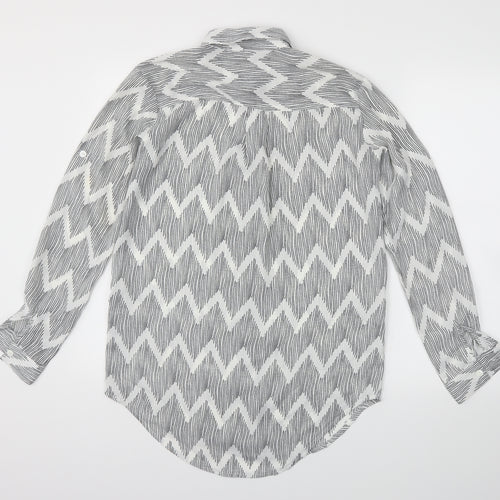 Boohoo Womens Grey Argyle/Diamond  Basic Blouse Size S