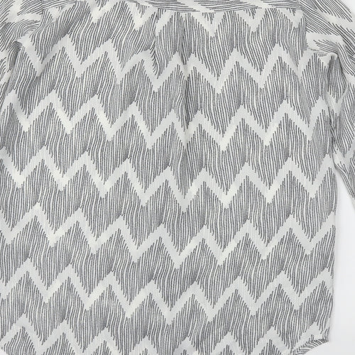 Boohoo Womens Grey Argyle/Diamond  Basic Blouse Size S