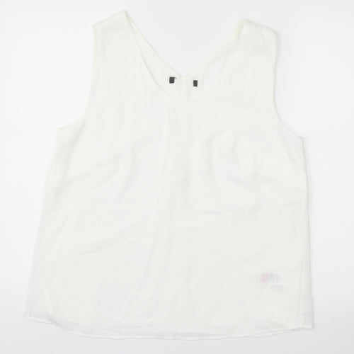 Preworn Womens White   Basic Blouse Size 12