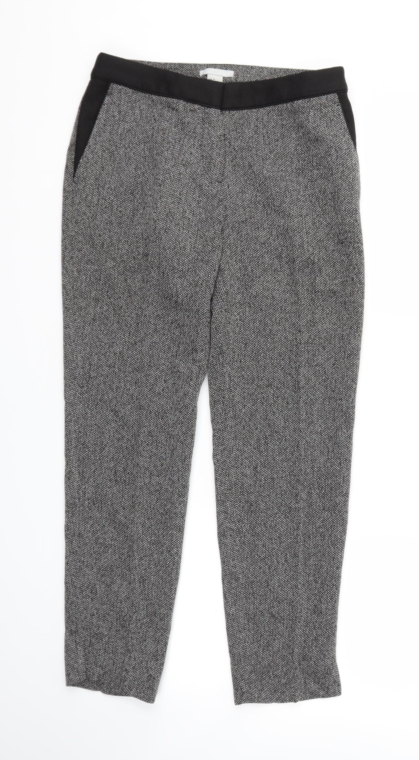 H&M Womens Grey   Trousers  Size 6 L26 in