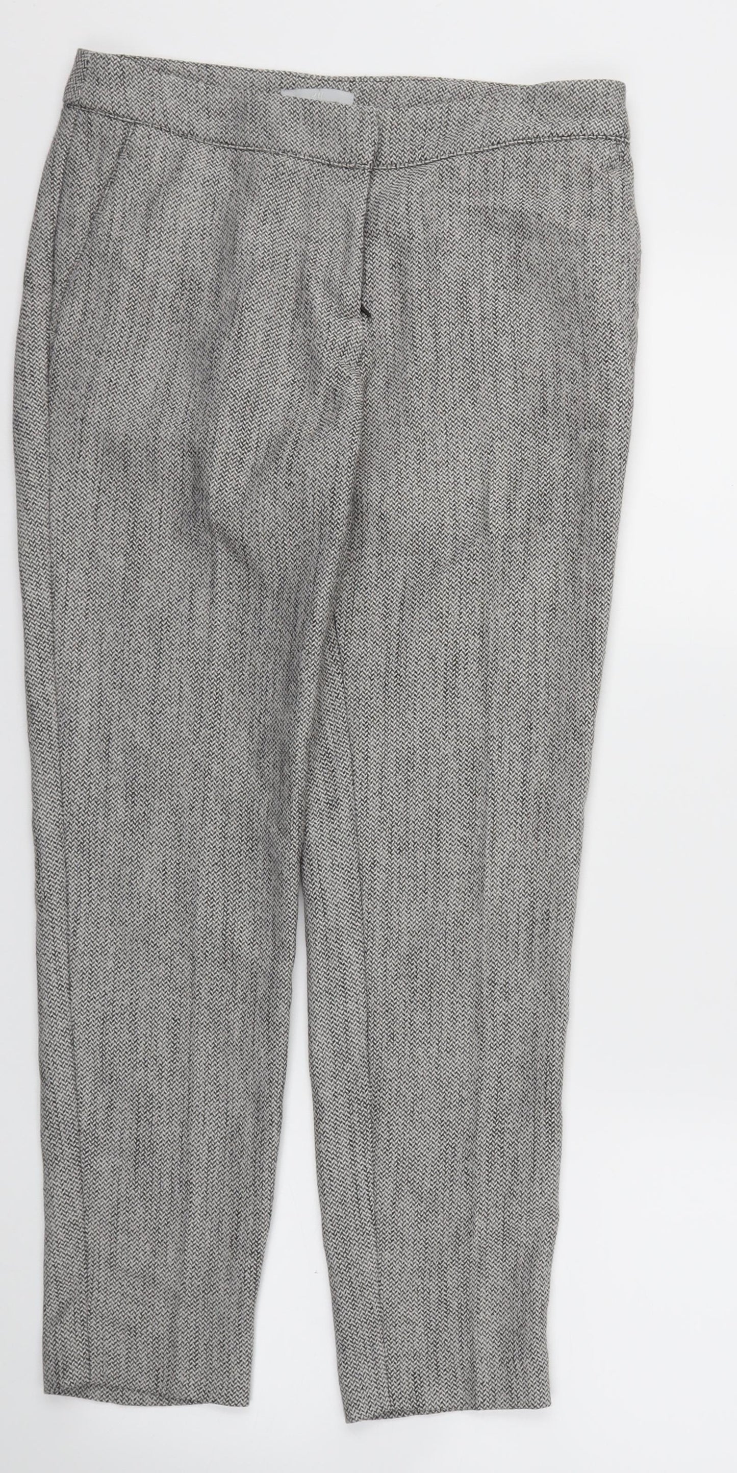 H&M Womens Grey   Trousers  Size 6 L26 in