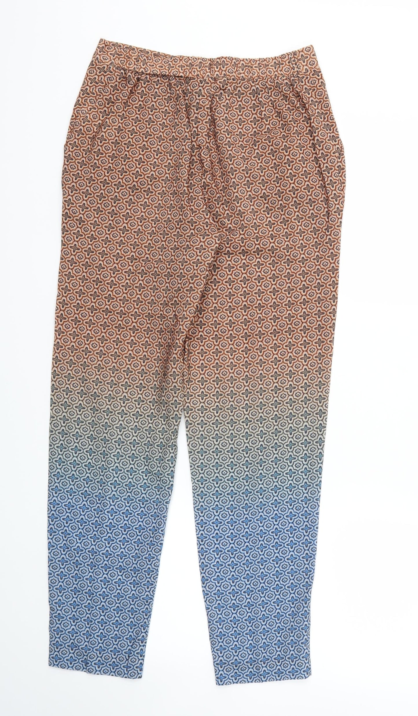 H&M Womens Brown Argyle/Diamond  Trousers  Size XS L26 in - Stretch waistband
