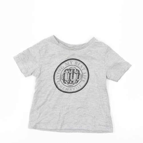 River Island Baby Grey Houndstooth  Basic T-Shirt Size 6-9 Months