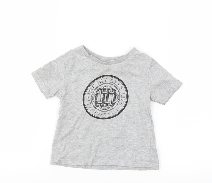 River Island Baby Grey Houndstooth  Basic T-Shirt Size 6-9 Months