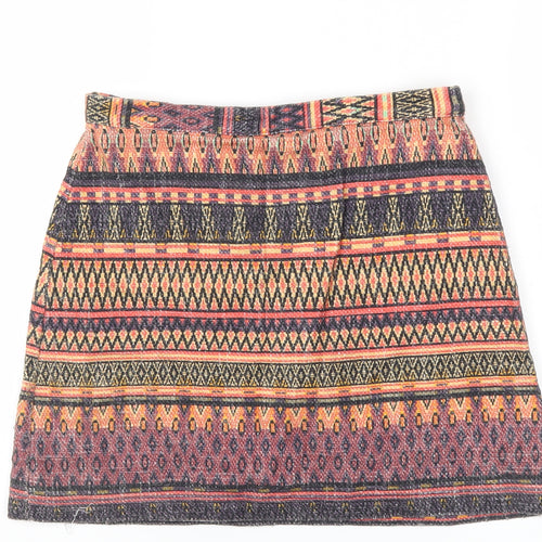 Topshop Womens Multicoloured Argyle/Diamond  A-Line Skirt Size 8