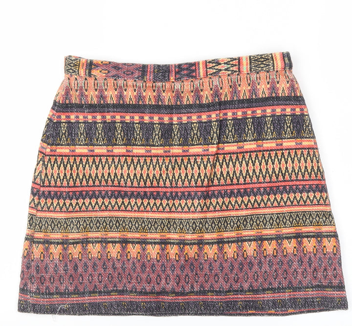 Topshop Womens Multicoloured Argyle/Diamond  A-Line Skirt Size 8