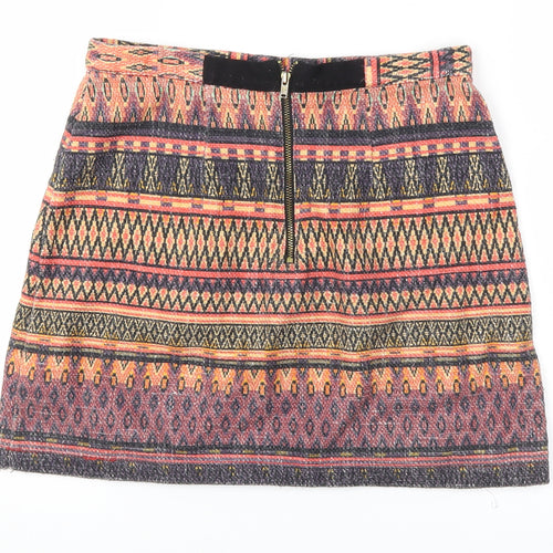 Topshop Womens Multicoloured Argyle/Diamond  A-Line Skirt Size 8