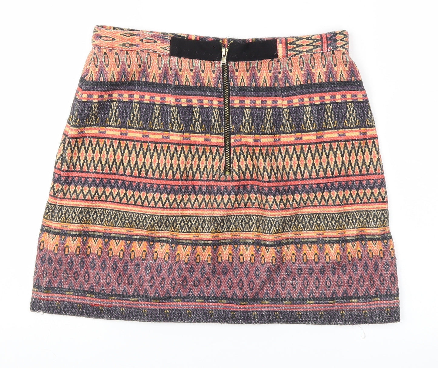 Topshop Womens Multicoloured Argyle/Diamond  A-Line Skirt Size 8
