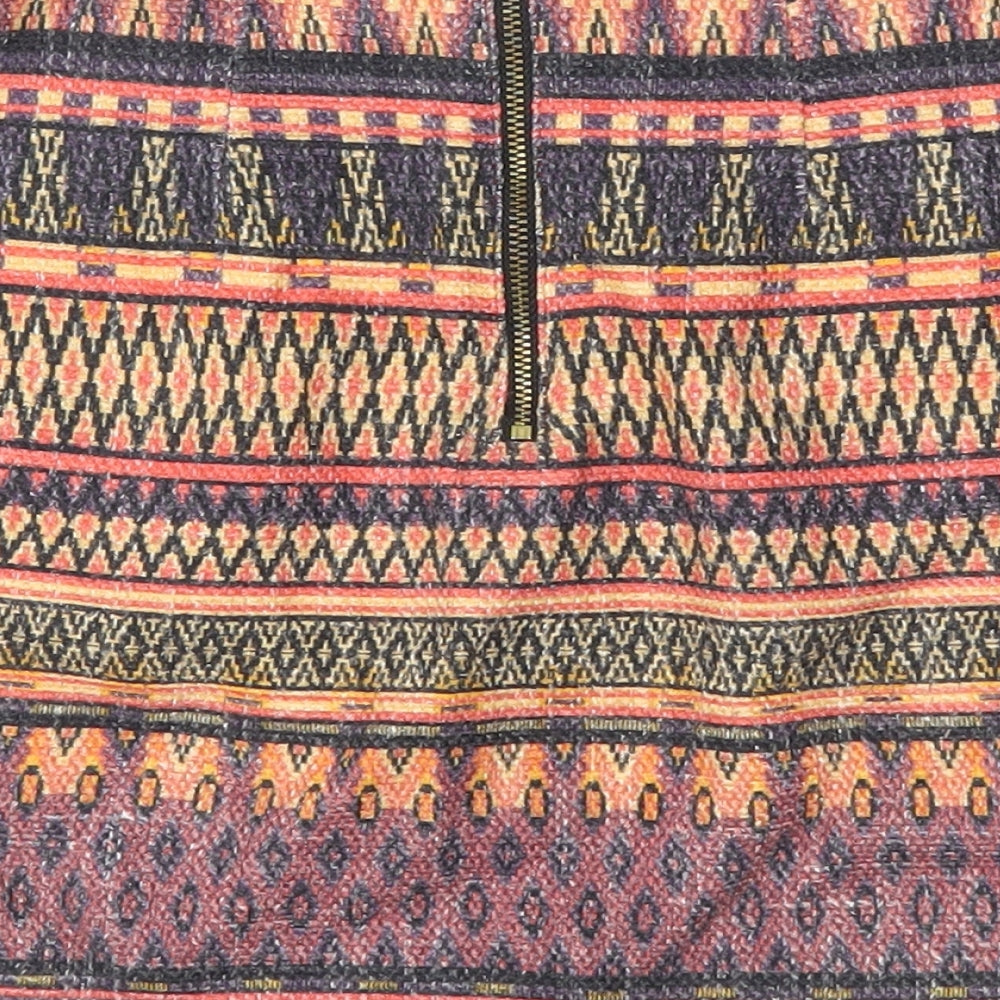 Topshop Womens Multicoloured Argyle/Diamond  A-Line Skirt Size 8