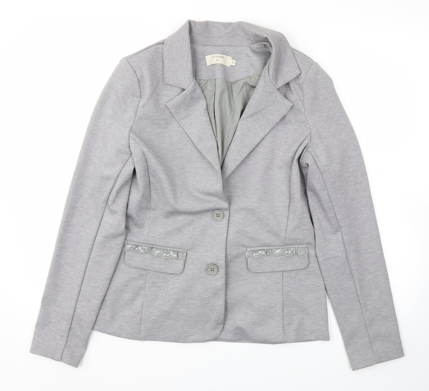 Cream Womens Grey   Jacket Blazer Size M