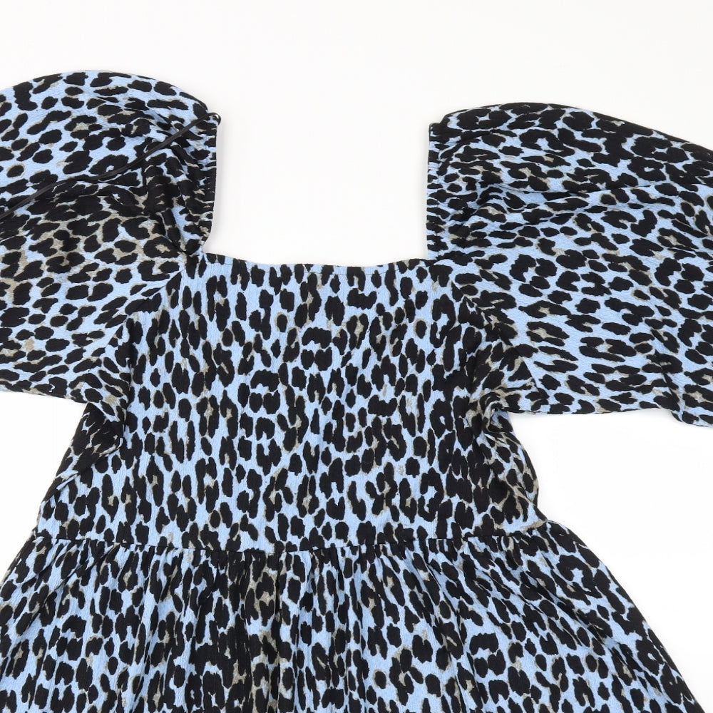 next  Womens Blue Animal Print  Fit & Flare  Size 12