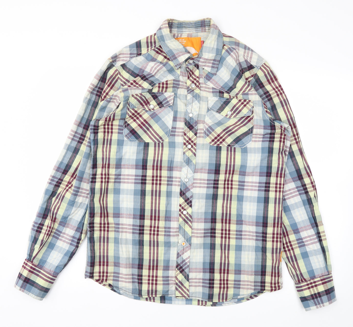 soulcal Mens Blue Check   T-Shirt Size M