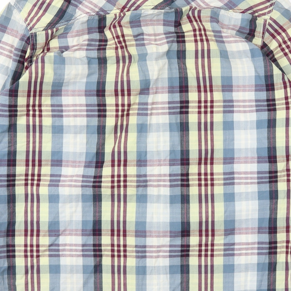 soulcal Mens Blue Check   T-Shirt Size M