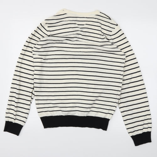 Topman Mens Ivory Striped  Pullover Sweatshirt Size S