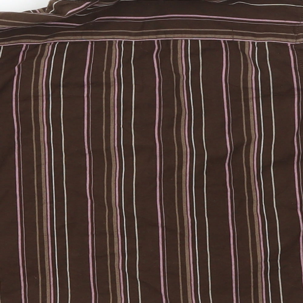 Preworn Boys Brown Striped  Basic T-Shirt Size 3-4 Years