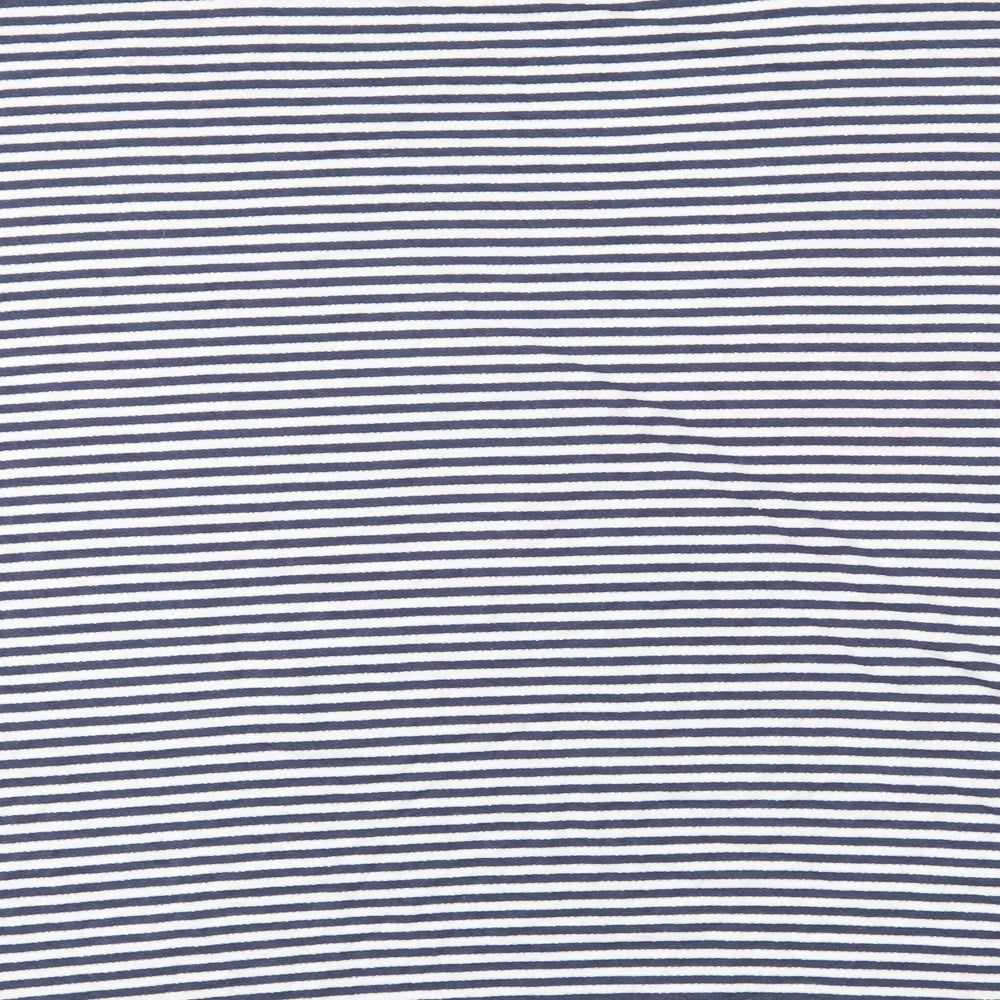 AVENUE  Womens Blue Striped  Basic T-Shirt Size 18