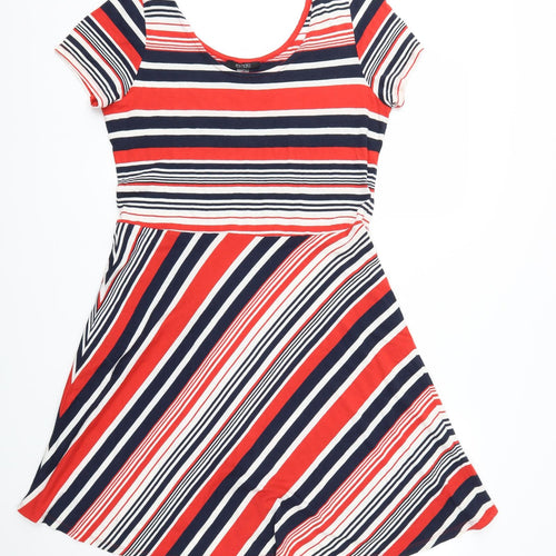 ESMARA  Womens Red Striped  Fit & Flare  Size L