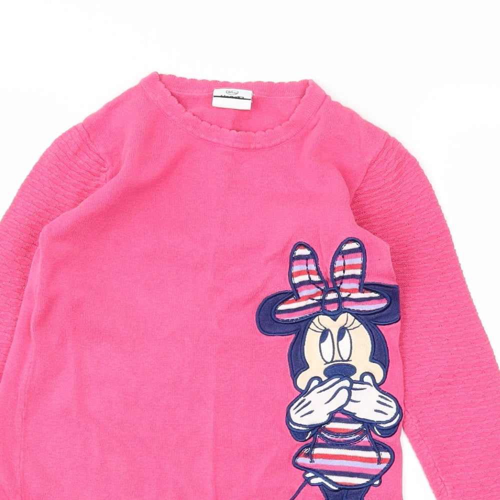 George Girls Pink Animal Print  Jumper Dress  Size 5-6 Years