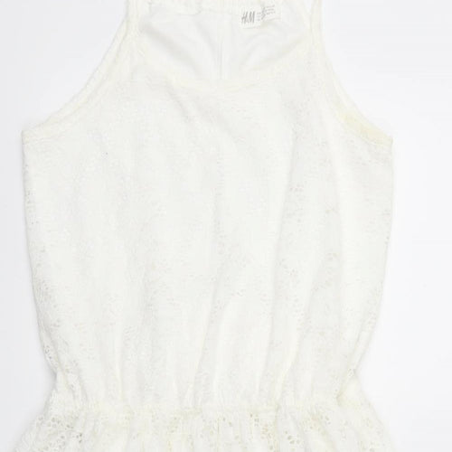 H&M Womens White   Fit & Flare  Size 12