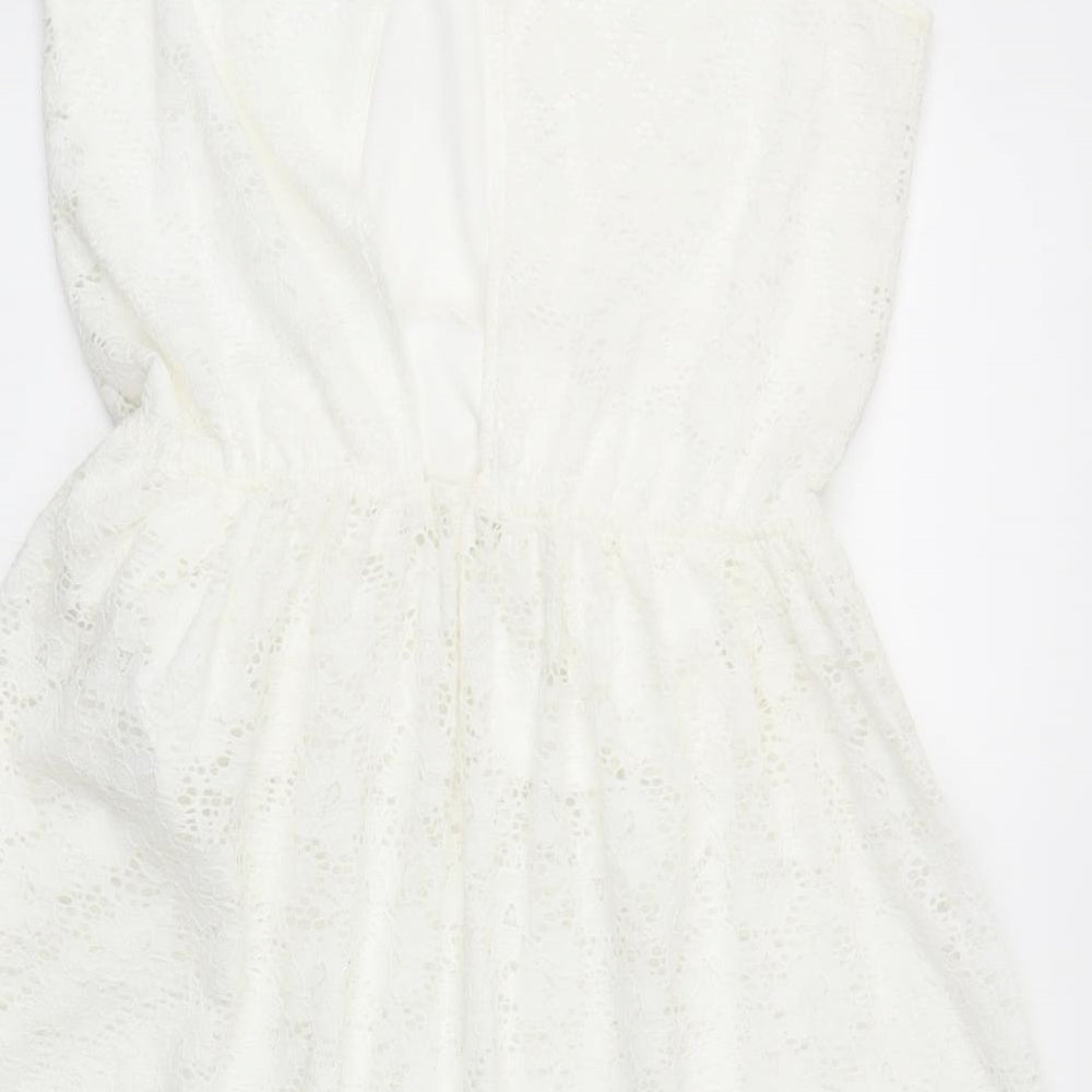 H&M Womens White   Fit & Flare  Size 12