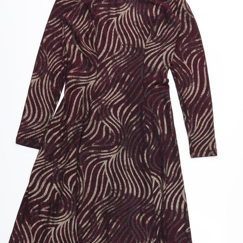 Kim &co  Womens Purple Argyle/Diamond  Fit & Flare  Size M