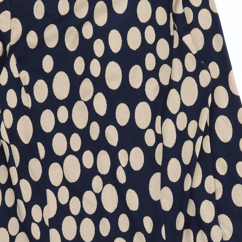 Roman Womens Blue Polka Dot  Fit & Flare  Size 14