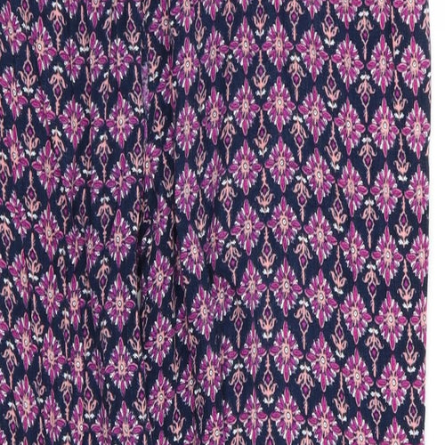 collection Womens Purple Floral  Trousers  Size 12 L23 in - Stretch waistband