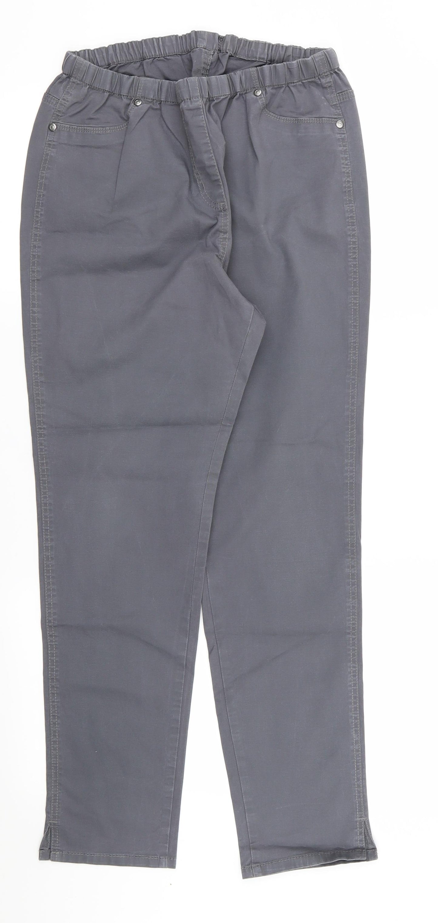 M&S Womens Grey   Jegging Trousers Size 16 L26 in - Stretch waistband