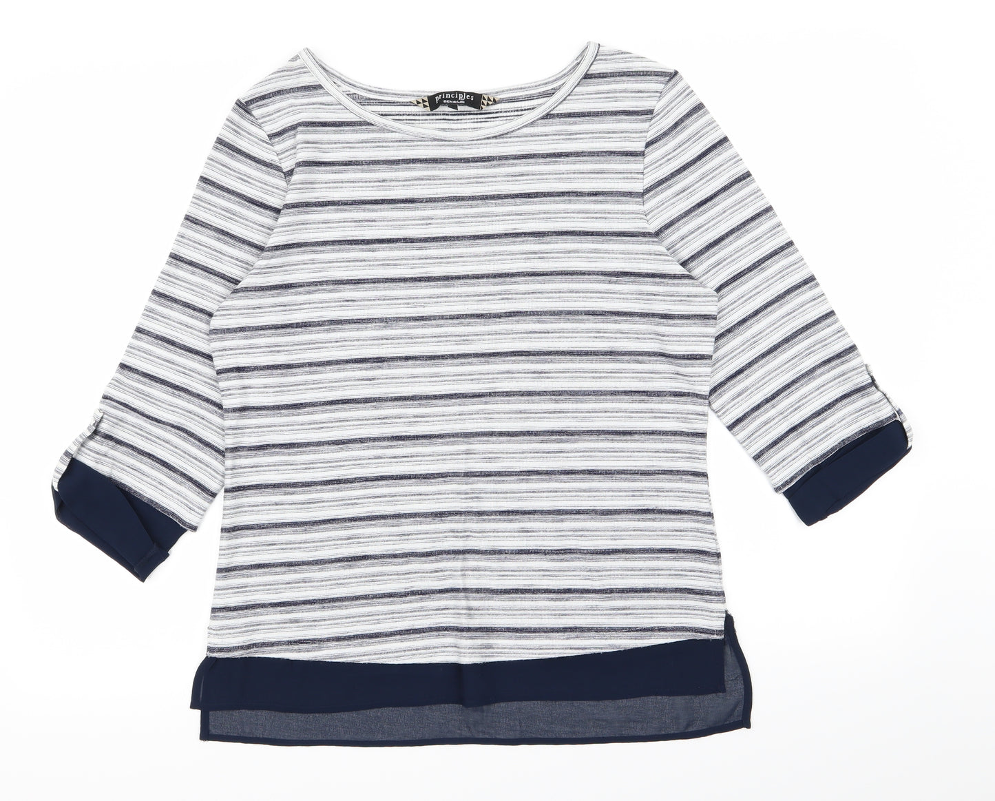 Principles Womens Multicoloured Striped  Basic T-Shirt Size 12