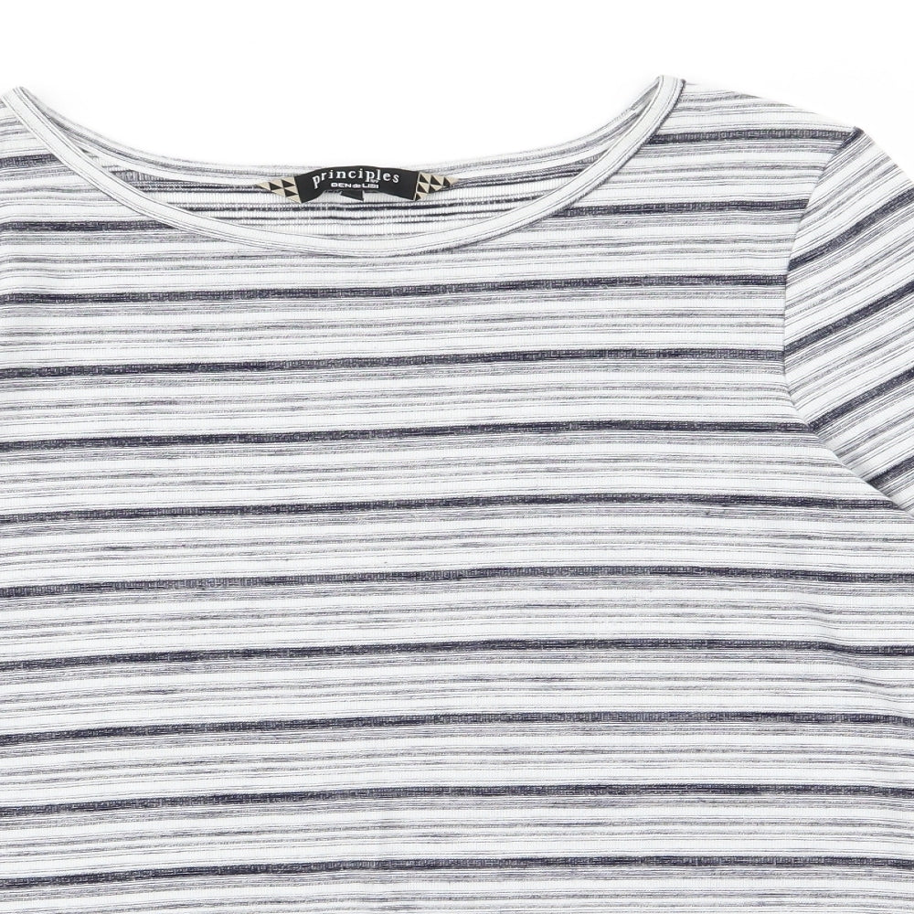 Principles Womens Multicoloured Striped  Basic T-Shirt Size 12