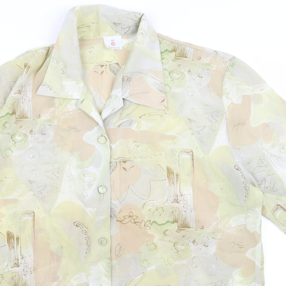 Preworn Womens Multicoloured Floral  Basic Button-Up Size 12