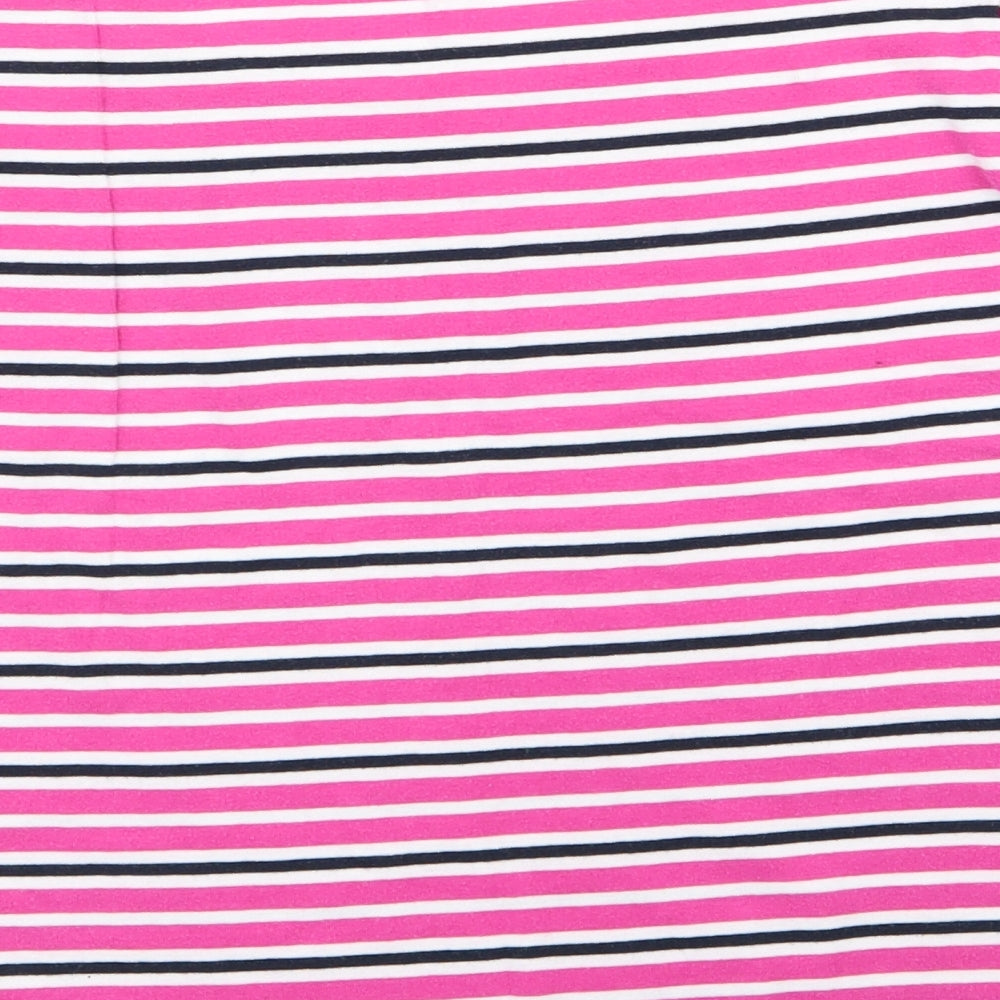 M&S Womens Pink Striped  Basic T-Shirt Size 12