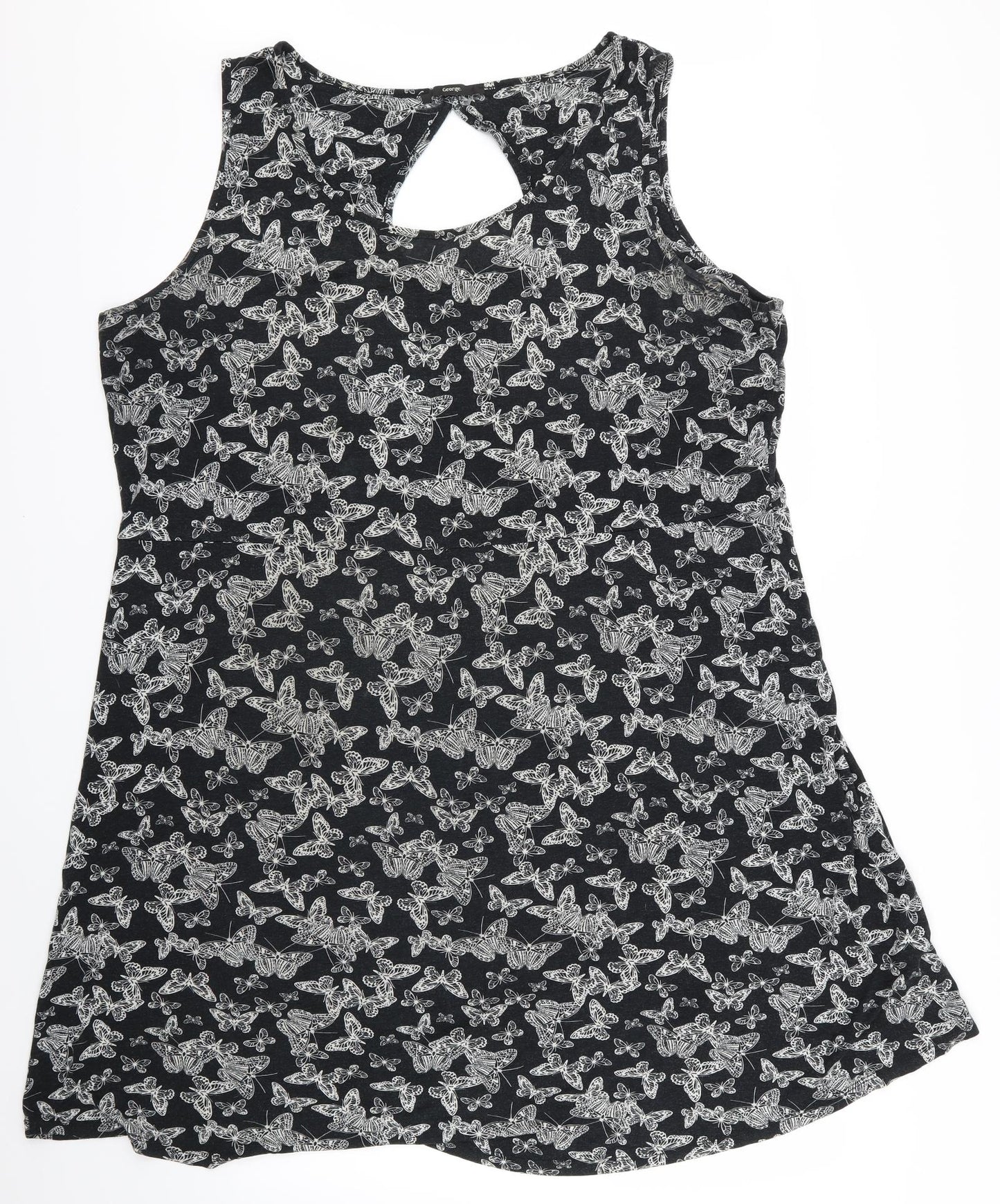 Asda George Womens Black   Fit & Flare  Size 24  - BUTTERFLIES