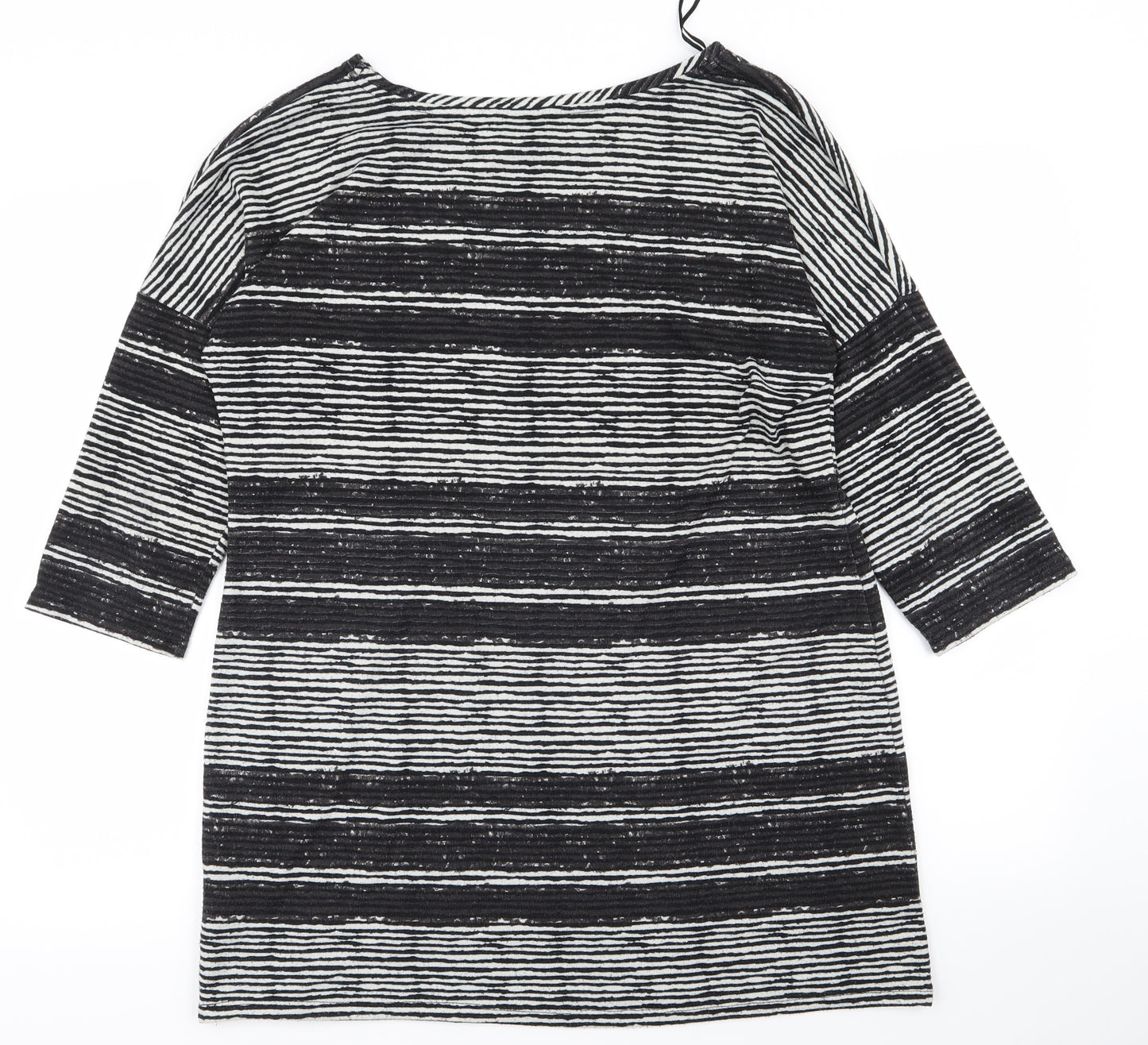 F&F Womens Black Striped  Basic T-Shirt Size 16