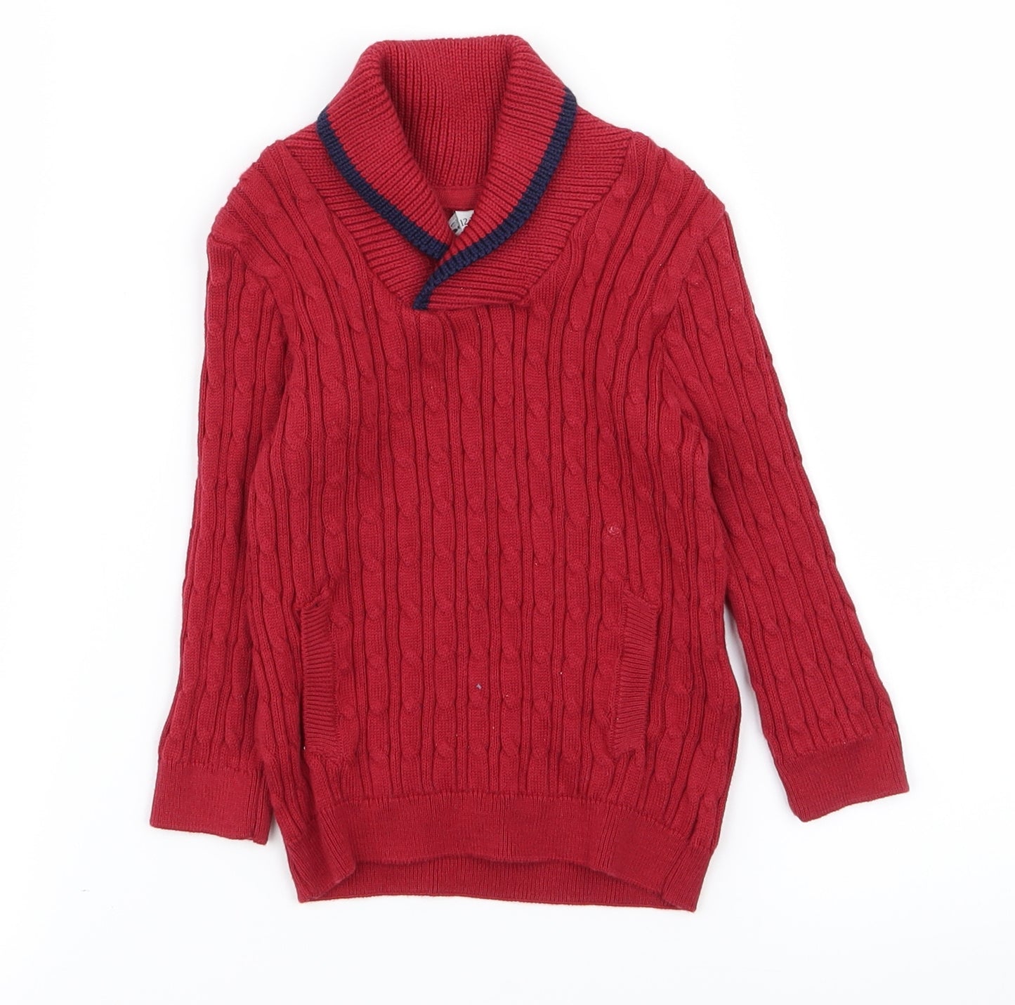 M&S Boys Red   Pullover Jumper Size 12-18 Months