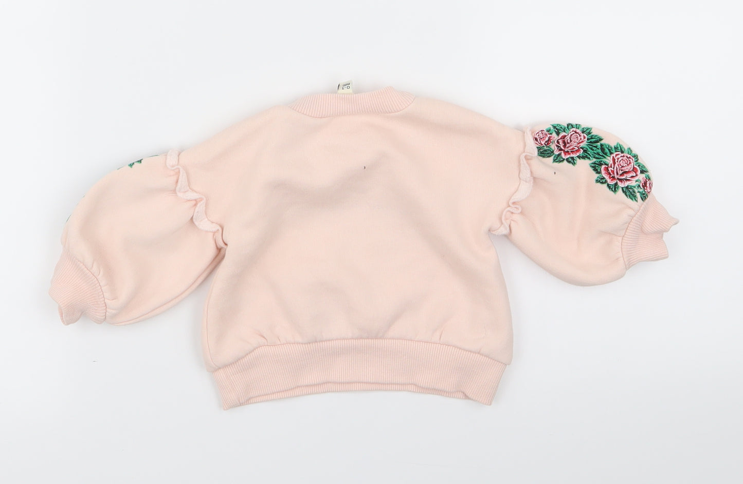 River Island Girls Pink Floral  Pullover Jumper Size 0-3 Months