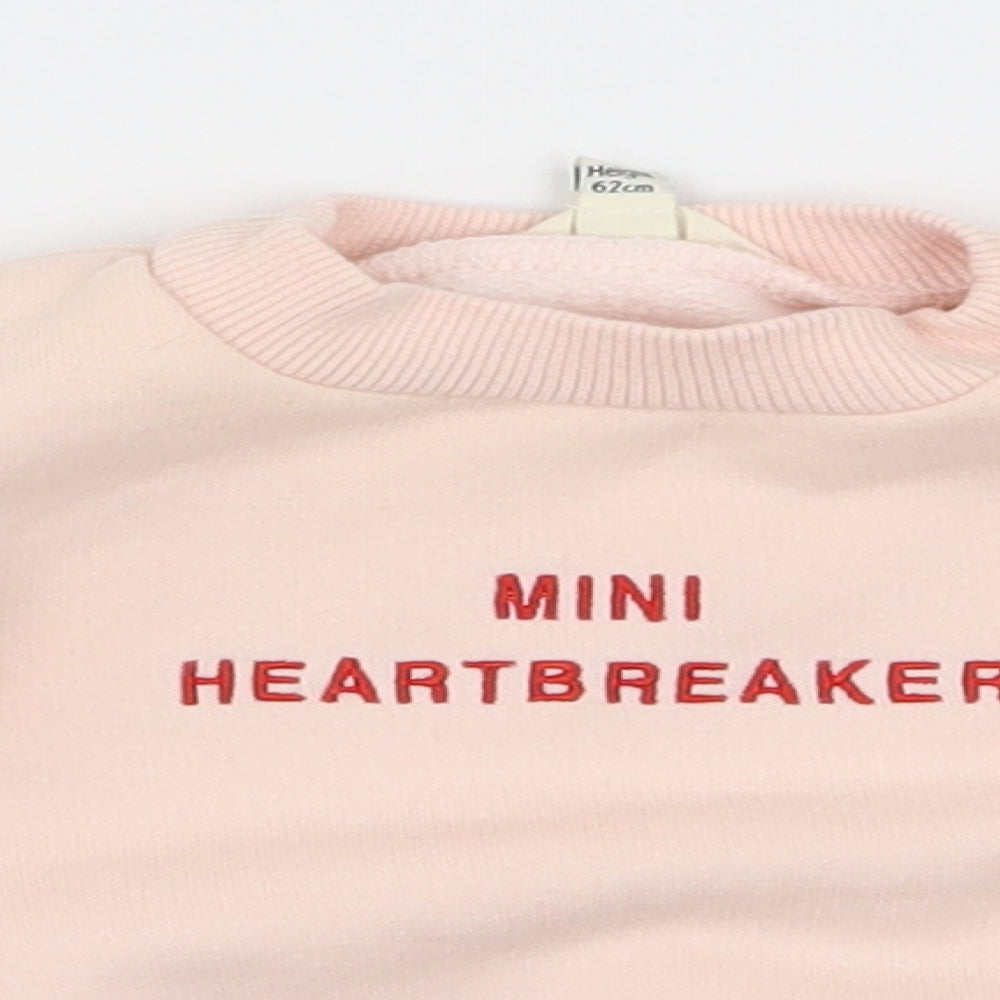 River Island Girls Pink Floral  Pullover Jumper Size 0-3 Months