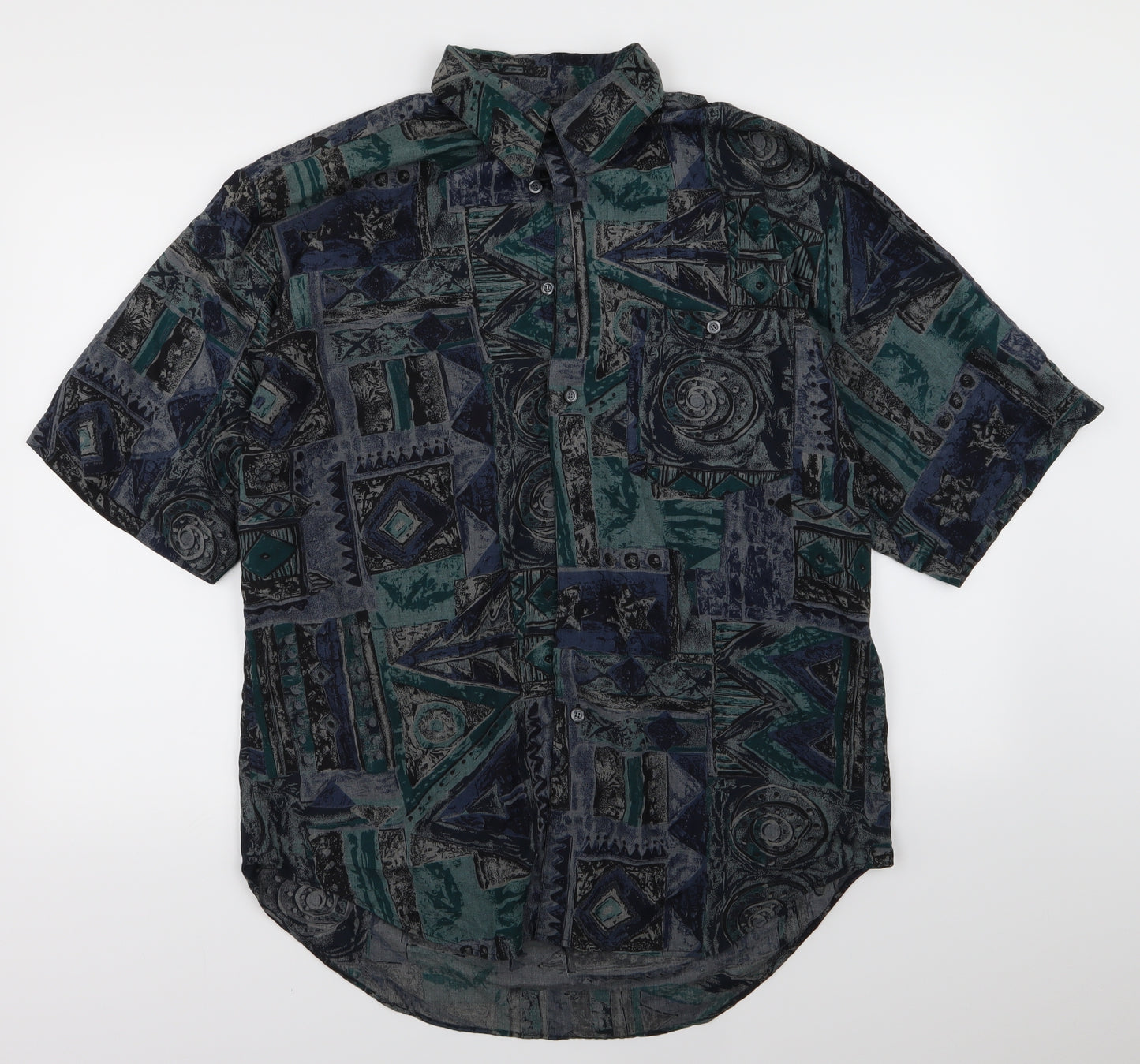 Casual Club Mens Multicoloured Geometric   Button-Up Size M