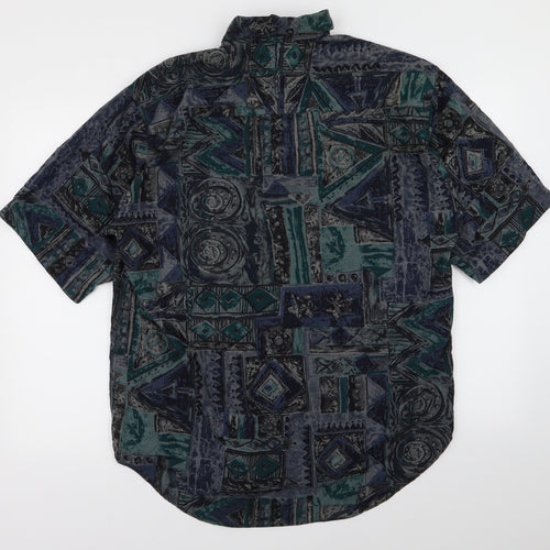 Casual Club Mens Multicoloured Geometric   Button-Up Size M