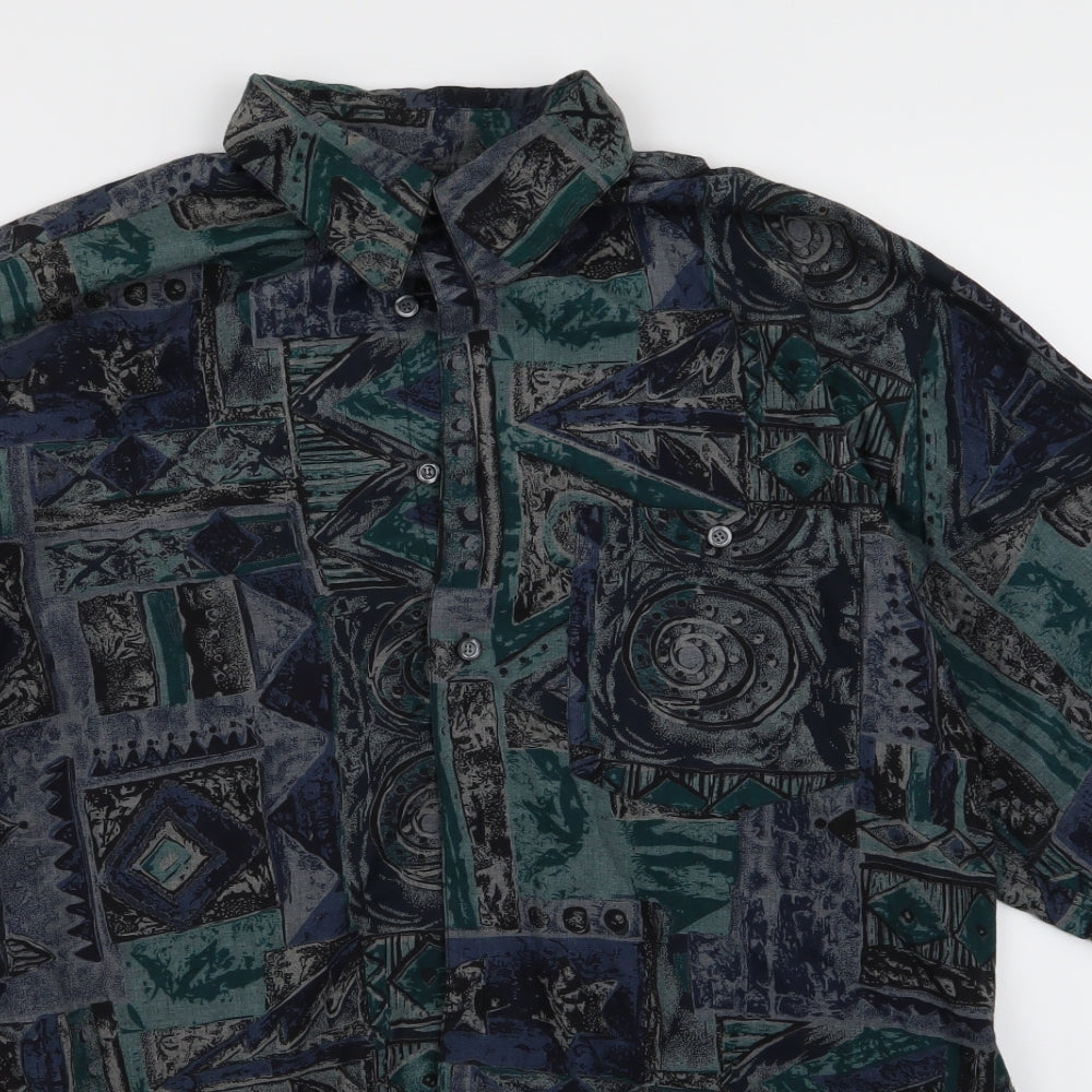 Casual Club Mens Multicoloured Geometric   Button-Up Size M