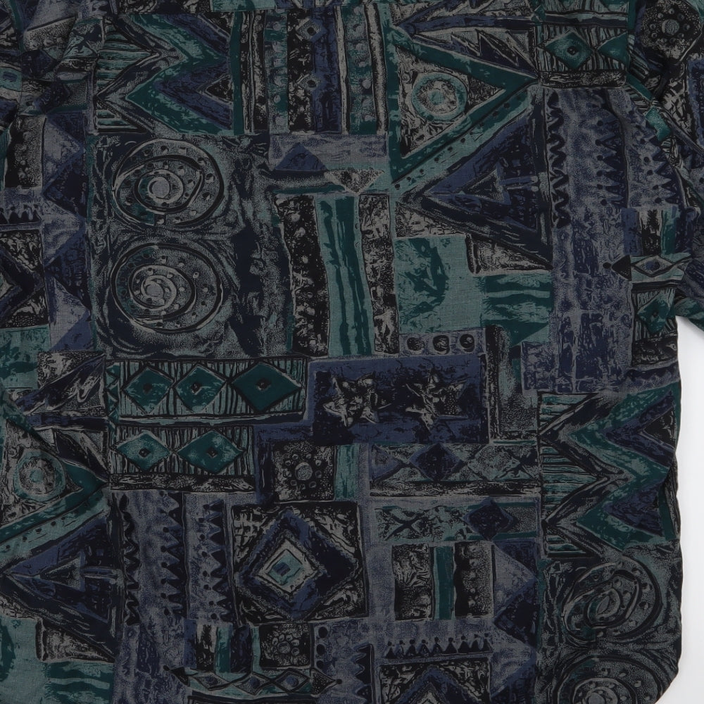 Casual Club Mens Multicoloured Geometric   Button-Up Size M
